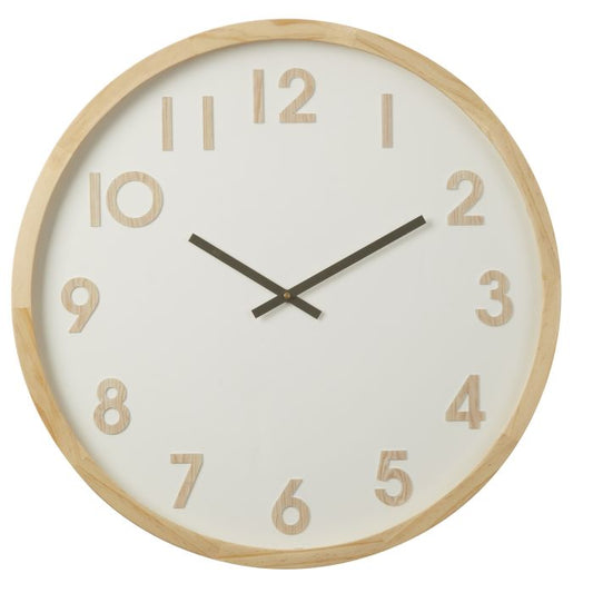 Amalfi Leonard Wall Clock Natural & White 61x6x61cm