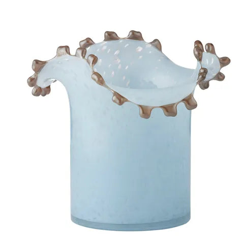 Verta Glass Vase Sky Blue/Choc